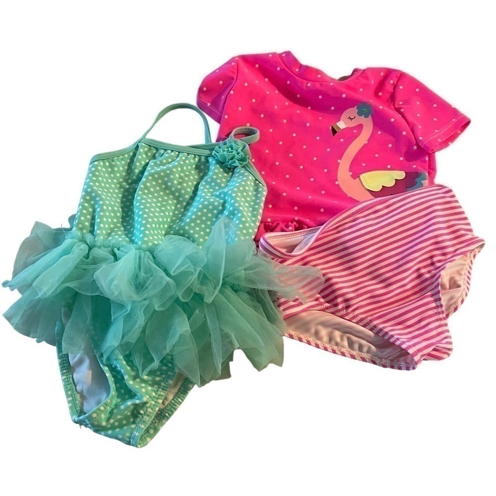 18 month bathing suit bundle Carter’s and OP Flamingo pattern is the carters GUC - Picture 1 of 12